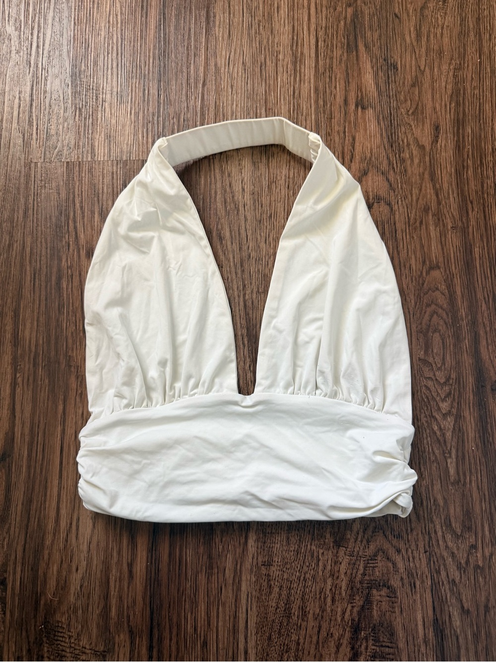 Princess Polly White Halter Crop Top